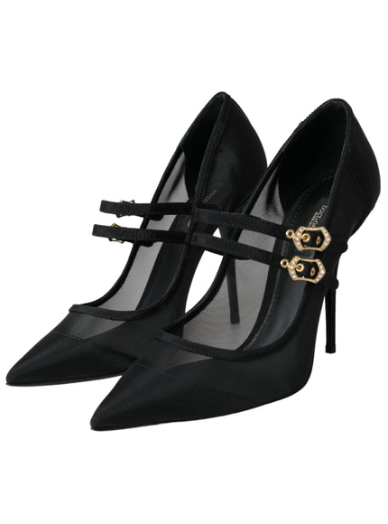 Dolce & Gabbana Double Strap Pumps In Mesh