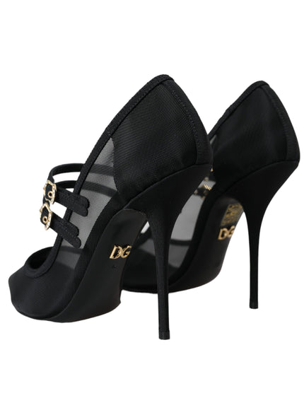 Dolce & Gabbana Double Strap Pumps In Mesh