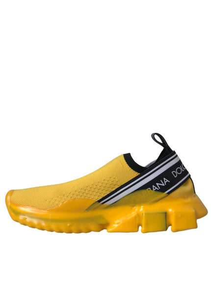 Dolce & Gabbana Yellow Sorrento Slip On Sneakers Women Shoes