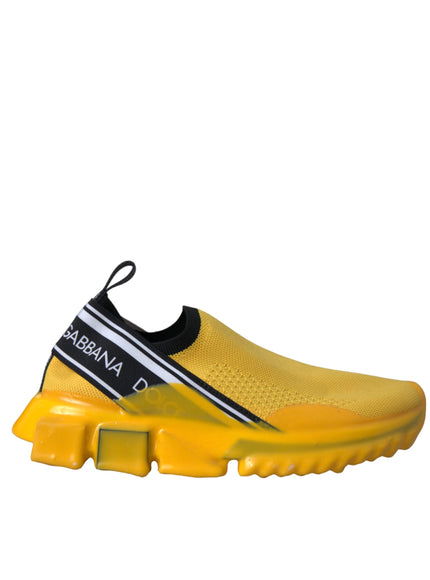 Dolce & Gabbana Yellow Sorrento Slip On Sneakers Women Shoes