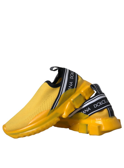 Dolce & Gabbana Yellow Sorrento Slip On Sneakers Women Shoes