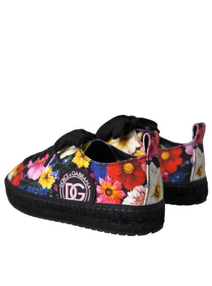 Dolce & Gabbana Multicolor Canvas Floral Espadrilles Sneakers Shoes