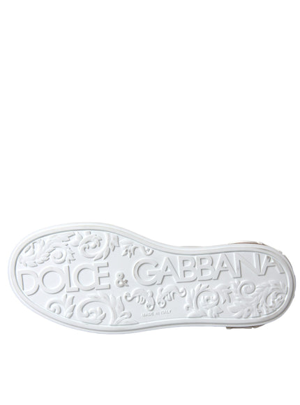 Dolce & Gabbana White Portofino Leather Logo Sneaker Shoes