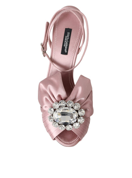 Dolce & Gabbana Pink Keira Crystal Heels Sandals Shoes