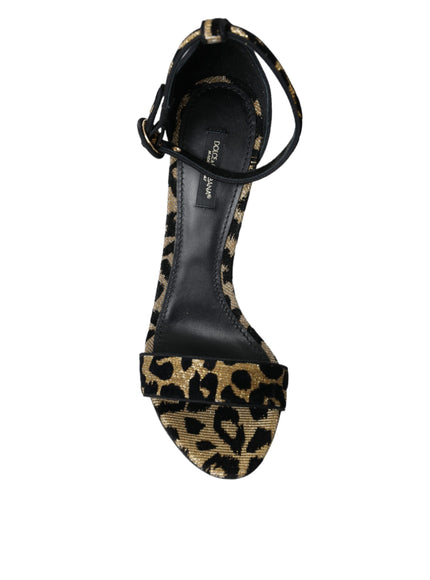 Dolce & Gabbana Gold Leopard Lurex High Heel Sandals Shoes