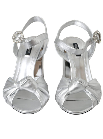 Dolce & Gabbana Silver Crystal Ankle Strap Keira Sandal Shoes