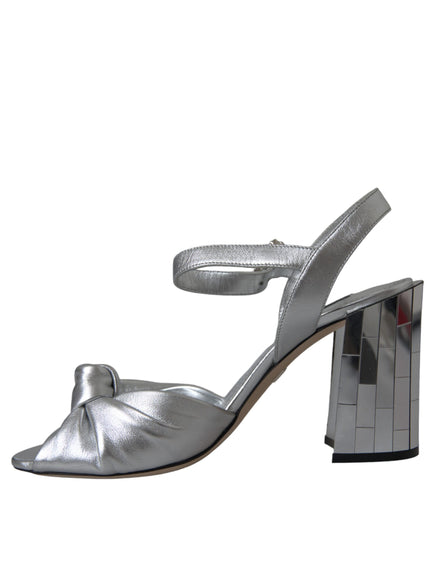 Dolce & Gabbana Silver Crystal Ankle Strap Keira Sandal Shoes