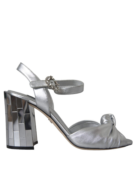 Dolce & Gabbana Silver Crystal Ankle Strap Keira Sandal Shoes