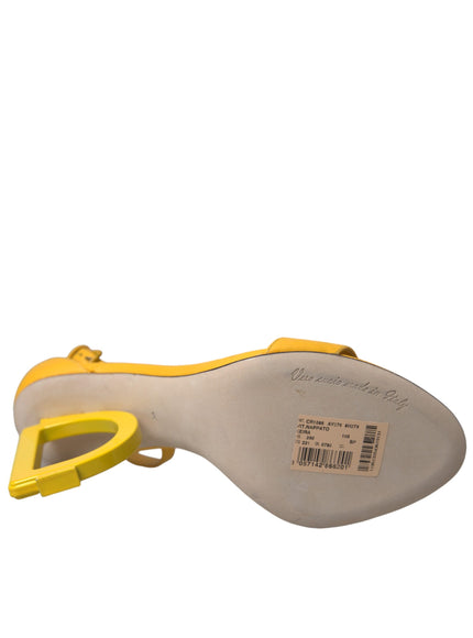 Dolce & Gabbana Yellow Leather DG Heels Sandals Shoes