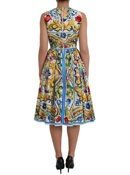 Dolce & Gabbana Multicolor Majolica A-line Sleeveless Dress