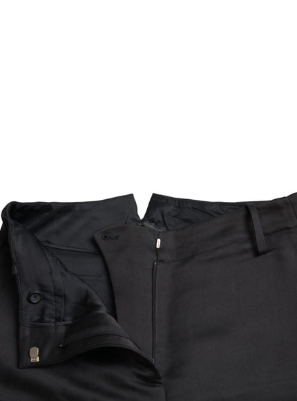 Ermanno Scervino Black High Waist Capri Cropped Pants