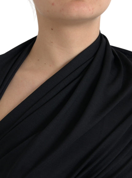 Detail of cutout design on Dolce & Gabbana black wool top