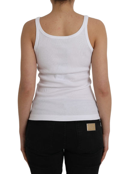 Dolce & Gabbana White St. Tropez Cotton Sleeveless Tank Top