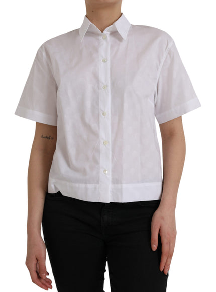 Dolce & Gabbana White Collared Short Sleeve Polo Shirt Top