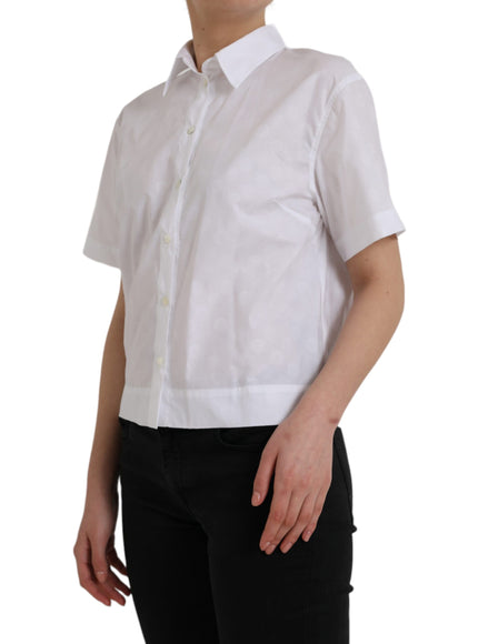 Dolce & Gabbana White Collared Short Sleeve Polo Shirt Top