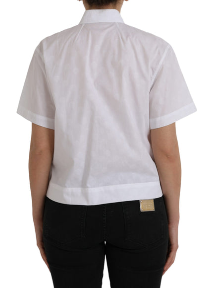 Dolce & Gabbana White Collared Short Sleeve Polo Shirt Top