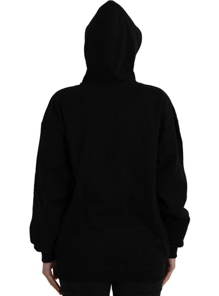 Balenciaga Black Cotton Logo Hooded Pullover Sweatshirt Sweater