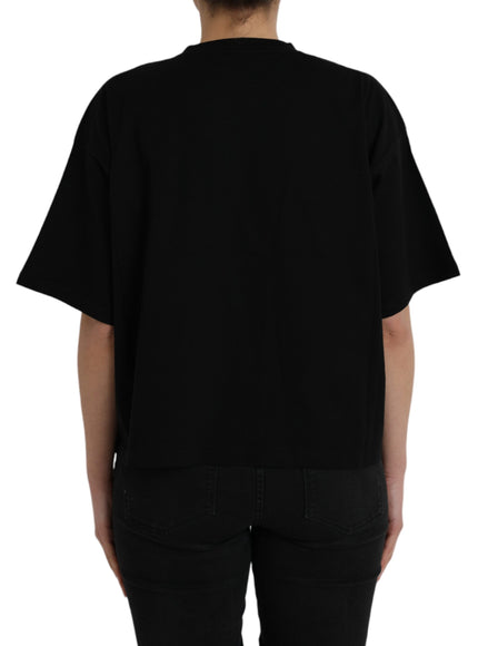 Balenciaga Black Cotton Logo Crew Neck Short Sleeves T-shirt