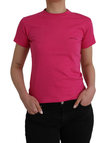 Balenciaga Pink Cotton Crew Neck Short Sleeves Tee T-shirt