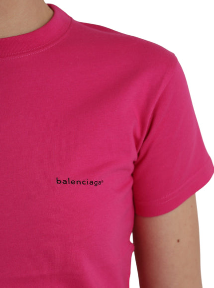 Balenciaga Pink Cotton Crew Neck Short Sleeves Tee T-shirt