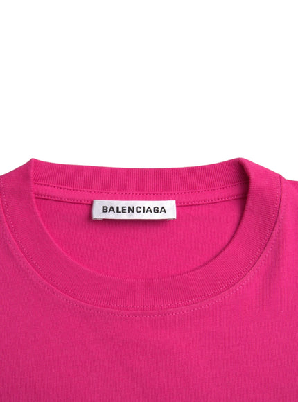 Balenciaga Pink Cotton Crew Neck Short Sleeves Tee T-shirt