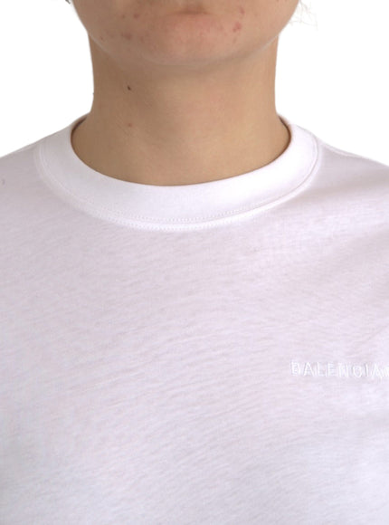 Balenciaga White Cotton Crew Neck Short Sleeves T-shirt