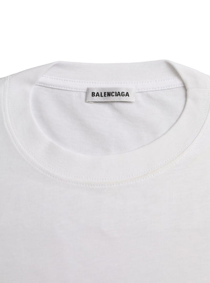 Balenciaga White Cotton Crew Neck Short Sleeves T-shirt