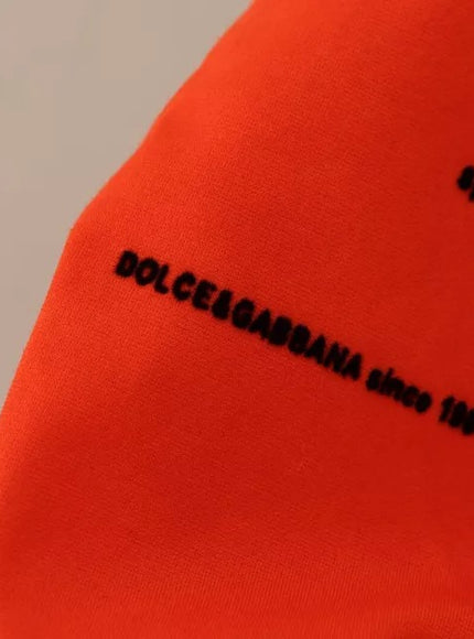 Dolce & Gabbana Orange Logo Print Crewneck Cotton T-shirt