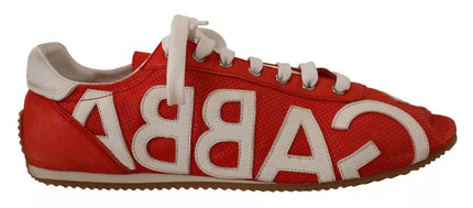 Dolce & Gabbana red white leather sneaker side view