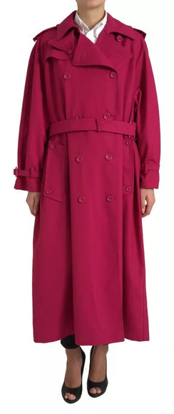 Dolce & Gabbana dark pink trench coat front view