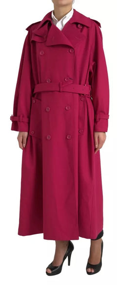 Dolce & Gabbana dark pink trench coat front view