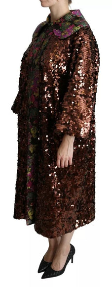 Side view of Dolce & Gabbana multicolor sequined coat