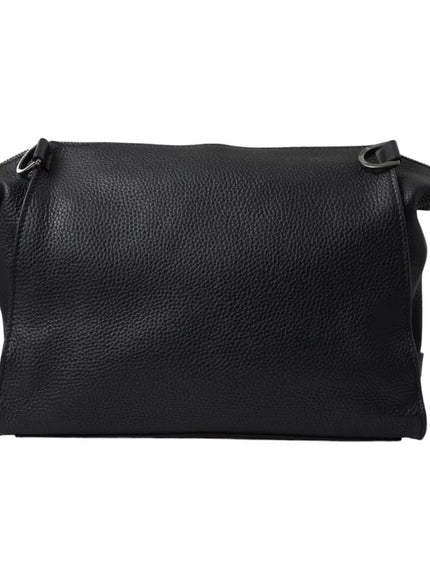 Dolce & Gabbana Black Pebbled Leather Edge Shoulder Strap Men Bag