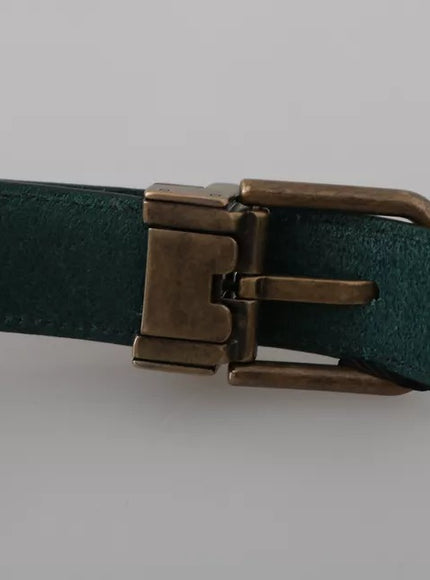 Dolce & Gabbana Green Gold Buckle Waist Leather Belt