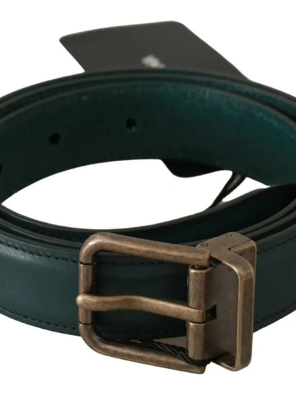 Dolce & Gabbana Green Gold Buckle Waist Leather Belt