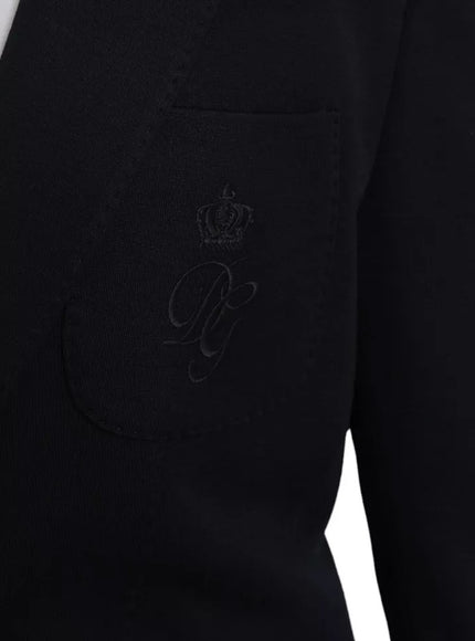 Dolce & Gabbana Blue Wool Notch Single Breasted Coat Blazer