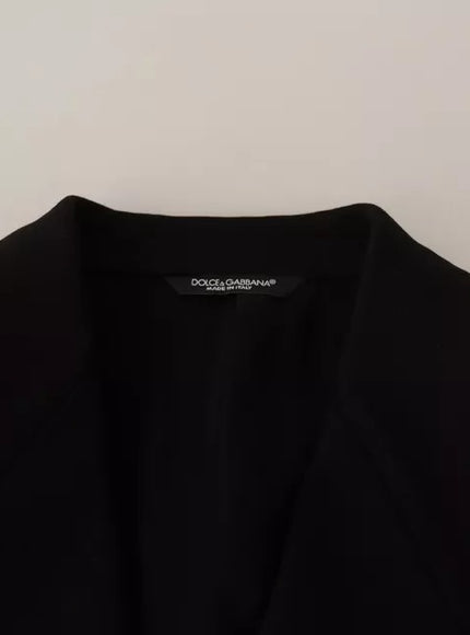 Dolce & Gabbana Black Wool Slim Fit Coat Jacket Blazer