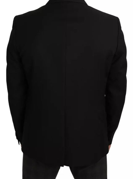 Dolce & Gabbana Black Wool Slim Fit Notch Jacket Blazer