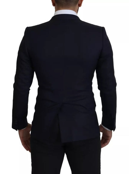 Dolce & Gabbana Blue Wool Single Breasted Coat Men Blazer