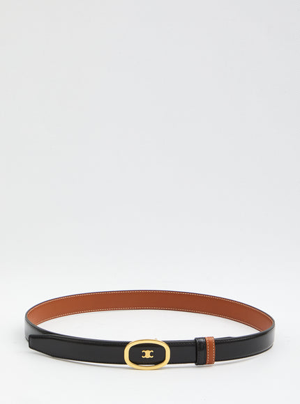 Celine Triomphe Reversible Belt Black