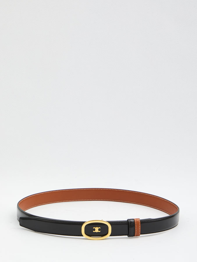 Celine Triomphe Reversible Belt Black