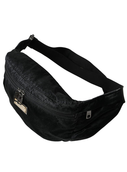 Dolce & Gabbana Black Nylon Logo Plaque Belt Waist Fanny Pack Bag