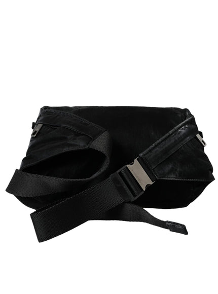 Dolce & Gabbana Black Nylon Logo Plaque Belt Waist Fanny Pack Bag