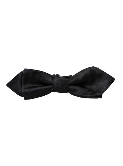 Dolce & Gabbana Black Silk Adjustable Neck Men Bow Tie