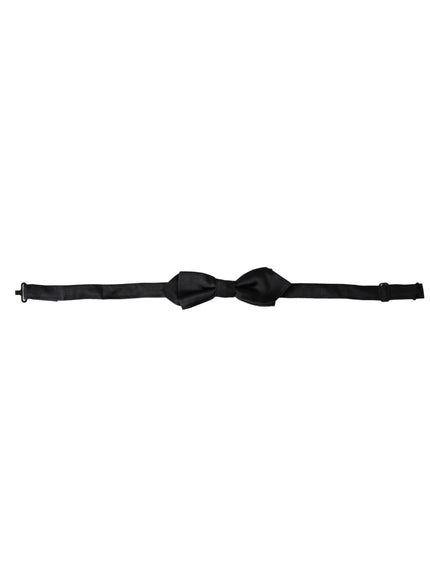 Dolce & Gabbana Black Silk Adjustable Neck Men Bow Tie