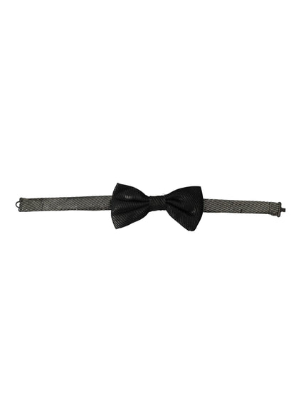 Dolce & Gabbana Black Fantasy Silk Adjustable Neck Men Bow Tie