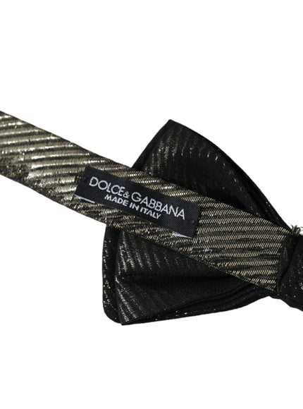 Dolce & Gabbana Black Fantasy Silk Adjustable Neck Men Bow Tie