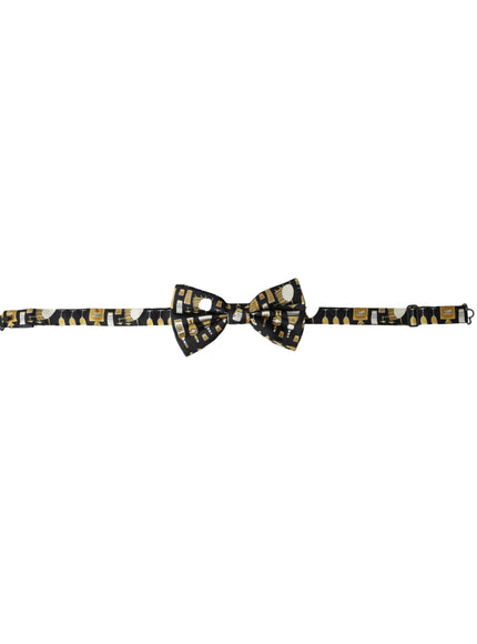 Dolce & Gabbana Black Silk Cocktail Adjustable Neck Men Bow Tie