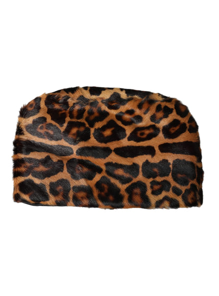 Dolce & Gabbana leopard fur bucket hat front view