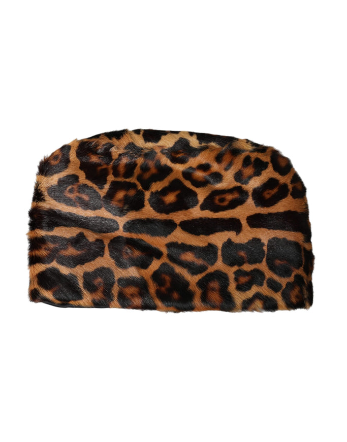 Dolce & Gabbana leopard fur bucket hat front view